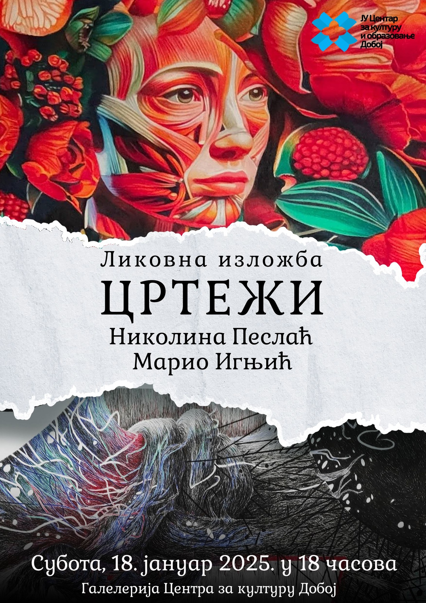 У Добоју изложба „ЦРТЕЖИ“ Николине Песлаћ и Мариа Игњића
