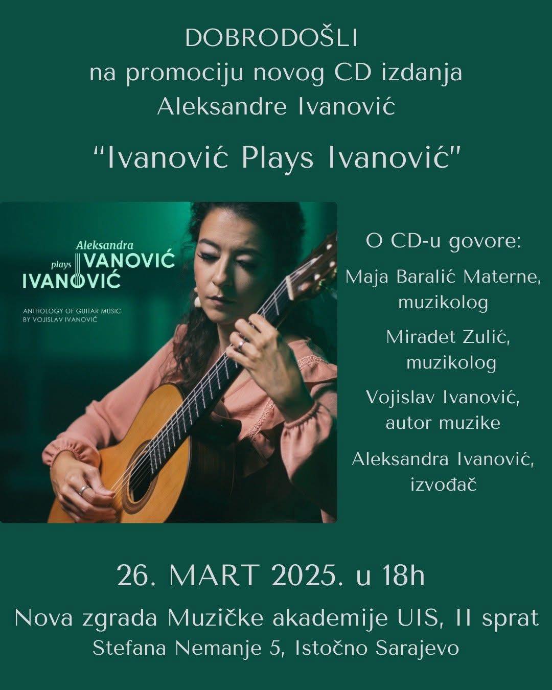 Промоција новог ЦД-а Александре Ивановић под називом „Ivanović plays Ivanović“