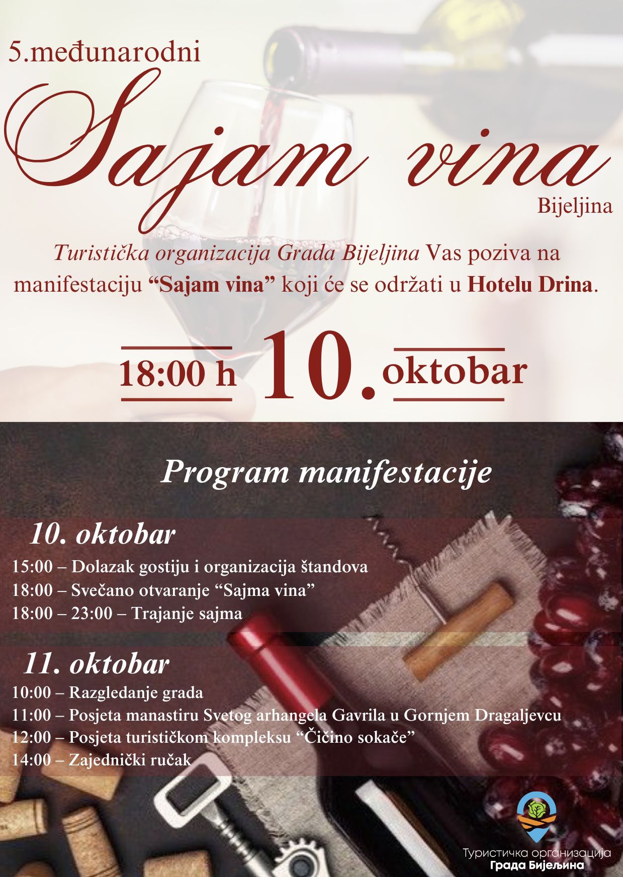 Сајам вина у Бијељини 10. октобра